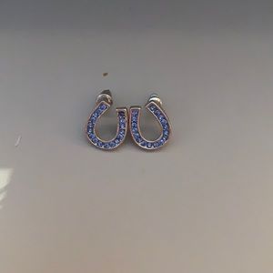 🐎 Indianapolis Colts Blue Horseshoe Earrings 💙